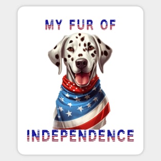 Dalmatian Funny USA Flag 4th of July Fur Of Independence Sticker